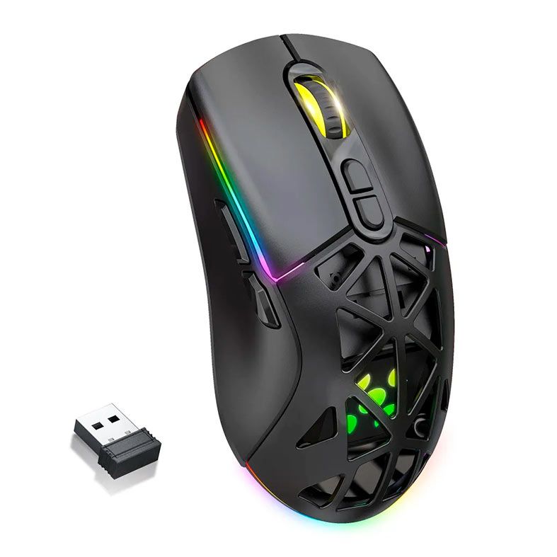 Mouse Gamer Fortrek Striker Air, RGB, 16000DPI, 9 Botoes, Tri-Mode, Preto, 85977