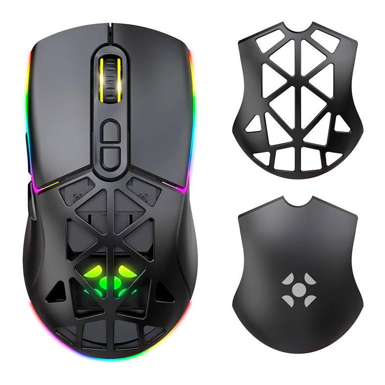 Mouse Gamer Fortrek Striker Air, RGB, 16000DPI, 9 Botoes, Tri-Mode, Preto, 85977
