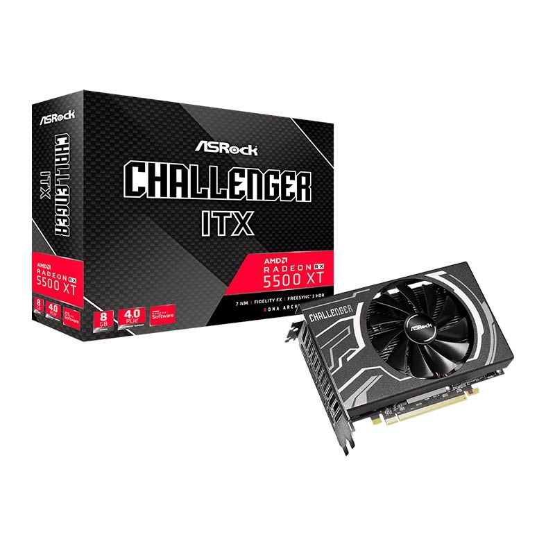Placa de Video ASRock Radeon RX 5500 XT 8GB Challenger ITX 128-BIT, 90-GA20ZZ-00UANF