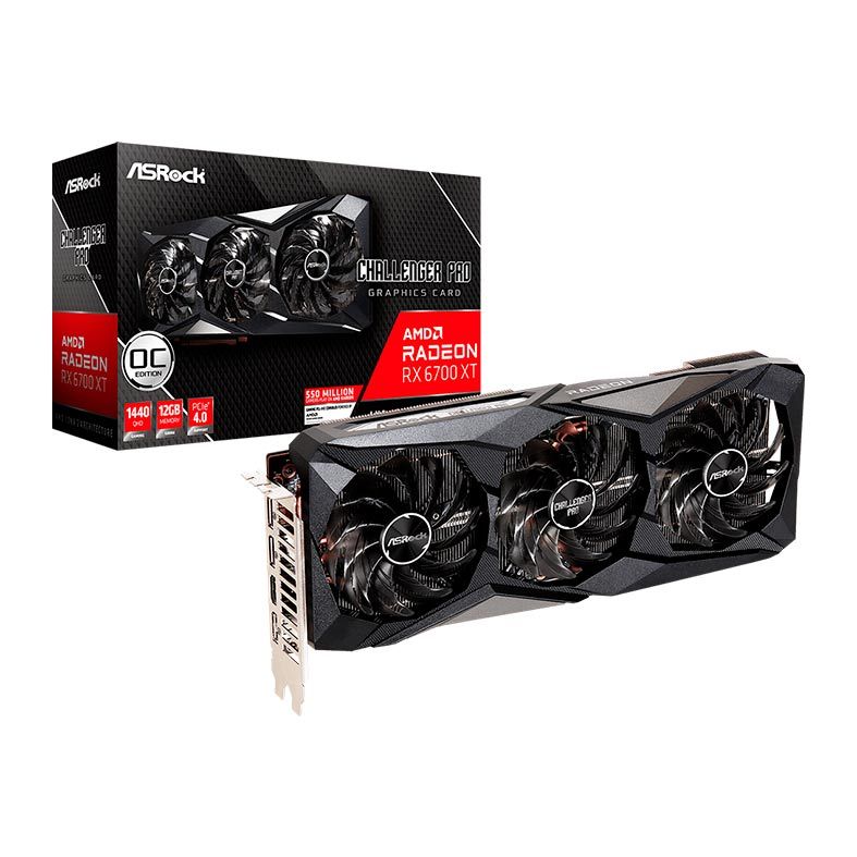 Placa de Video Asrock Radeon RX 6700 XT Challenger Pro 12GB GDDR6 OC 192-bit, 90-GA2LZZ-00UANF