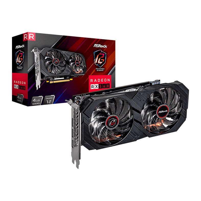 Placa de Video ASRock Radeon RX 560 Phantom Gaming Elite, 4GB, GDDR5, 128-bit, 90-GA3FZZ-00UANF