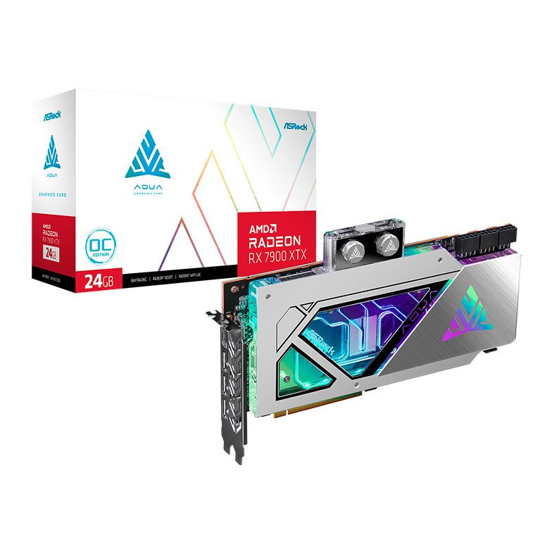 Placa de Video ASRock Radeon RX 7900 XTX Aqua OC, 24GB, GDDR6, 384-bit, 90-GA40ZZ-00UANF