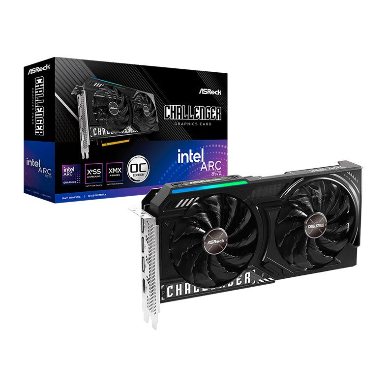 Placa de Video ASRock Intel ARC B570 Challenger OC, 10GB, GDDR6, 160-bit, 90-GA5KZZ-00UANF