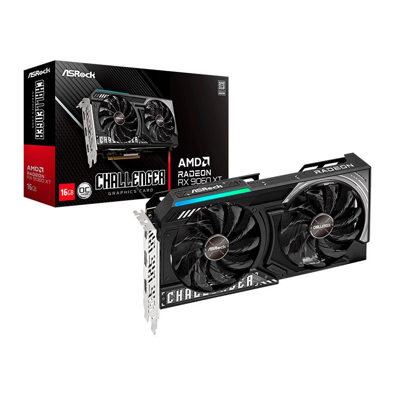 Placa de Video AsRock Radeon RX 9060 XT Challenger OC, 16GB, GDDR6, 128-bit, 90-GA5QZZ-00UANF