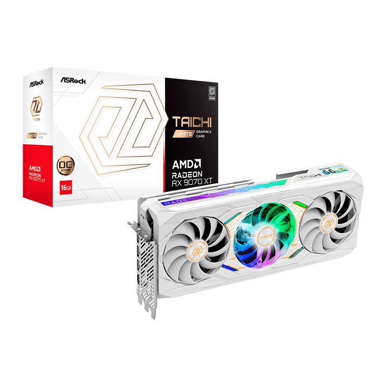 Placa de Video AsRock Radeon RX 9070 XT Taichi White OC, 16GB