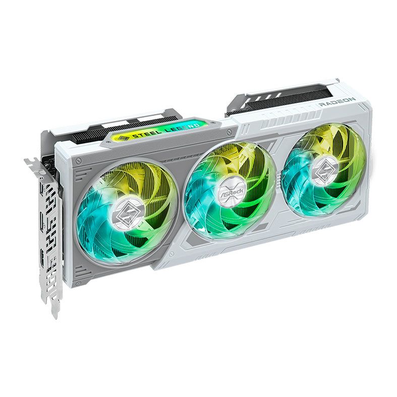 Placa de Video AsRock Radeon RX 9060 XT Steel Legend OC, 8GB, GDDR6, 128-bit, 90-GA5ZZZ-00UANF