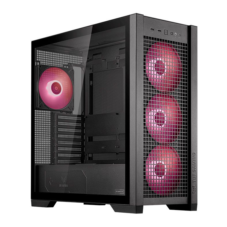Gabinete Asus TUF Gaming  GT302, ARGB, Mid-Tower, Lateral de Vidro, Com 4 Fans, Preto, 90DC00I0-B10000