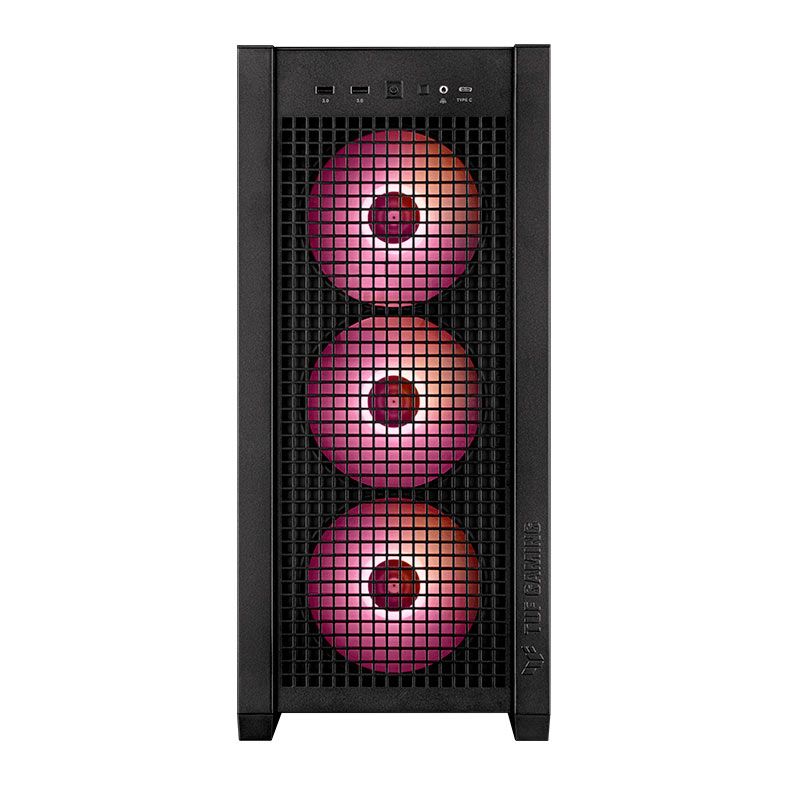 Gabinete Asus TUF Gaming  GT302, ARGB, Mid-Tower, Lateral de Vidro, Com 4 Fans, Preto, 90DC00I0-B10000