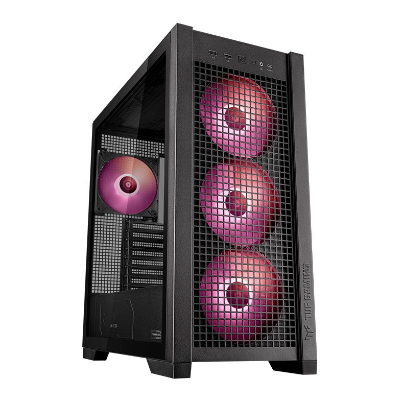 Gabinete Asus TUF Gaming  GT302, ARGB, Mid-Tower, Lateral de Vidro, Com 4 Fans, Preto, 90DC00I0-B10000