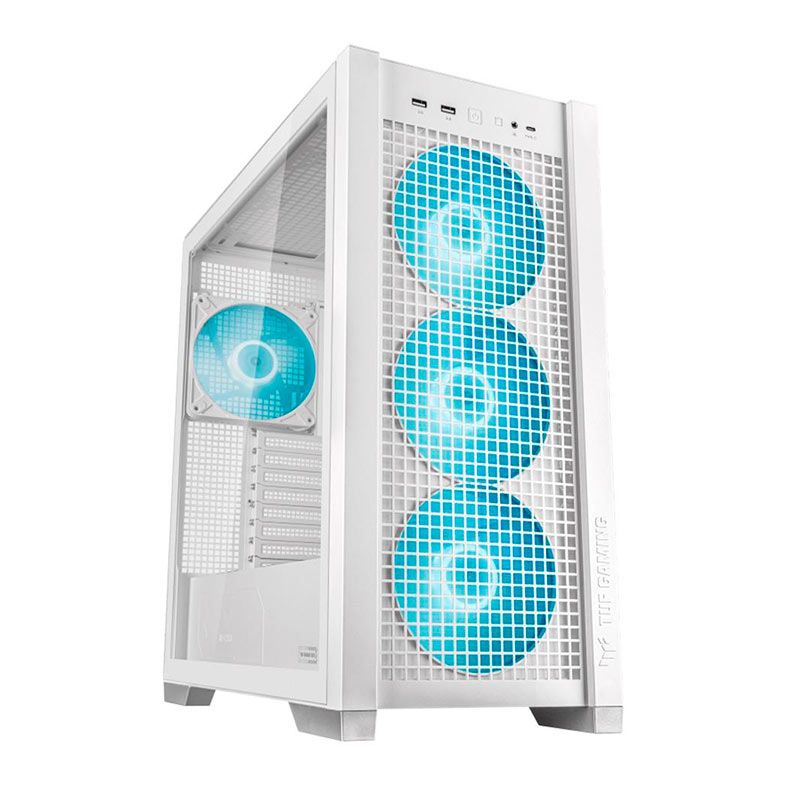 Gabinete Asus TUF Gaming  GT302, ARGB, Mid-Tower, Lateral de Vidro, Com 4 Fans, Branco, 90DC00I3-B10000