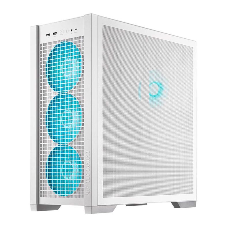 Gabinete Asus TUF Gaming  GT302, ARGB, Mid-Tower, Lateral de Vidro, Com 4 Fans, Branco, 90DC00I3-B10000