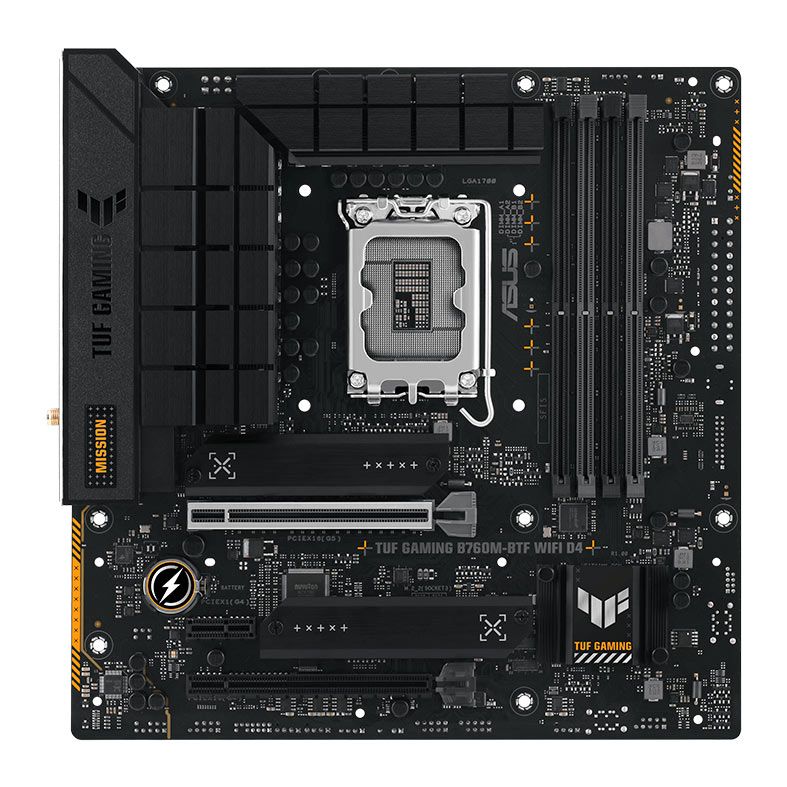Placa Mae Asus Tuf Gaming B760M-BTF WIFI D4, DDR4, Socket LGA 1700, M-ATX, Chipset Intel B760, TUF-GAMING-B760M-BTF-WIFI-D4