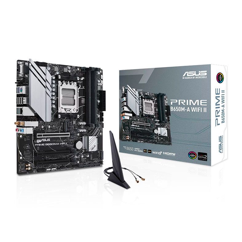 Placa Mae Asus Prime B650M-A WIFI II, DDR5, Socket AMD AM5, M-ATX, Chipset AMD B650, PRIME-B650M-A-WIFI-II
