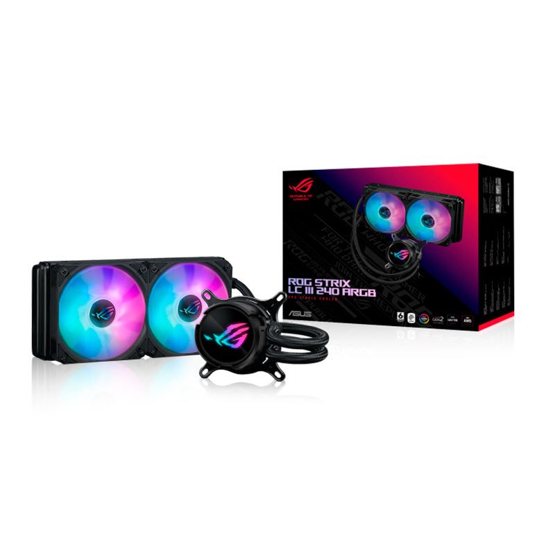 Water Cooler Asus Rog Strix LC III 240, ARGB, 240mm, Preto, 90RC00S1-M0UAY0