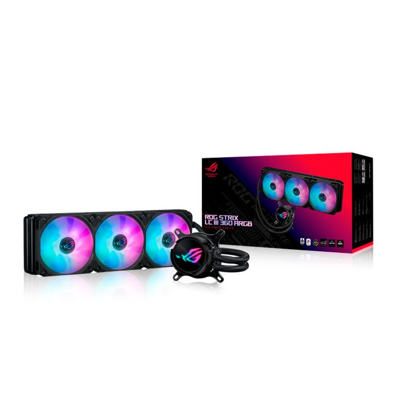 Water Cooler Asus Rog Strix LC III 360, ARGB, 360mm, Preto, 90RC00T1-M0UAY0