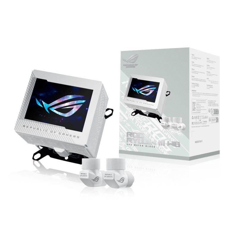 Water Block Asus Rog Ryujin III WB, LCD 3.5, Branco, 90RC00V2-M0UAY0