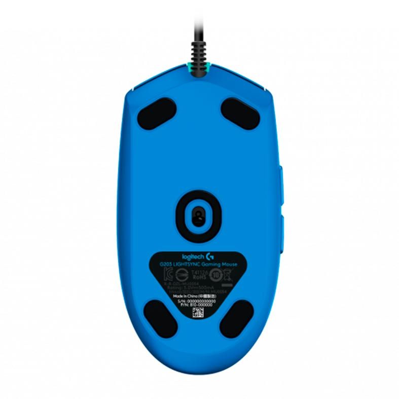 Mouse Gamer Logitech G203 RGB 8000Dpi 6 Botoes Azul, 910-005795