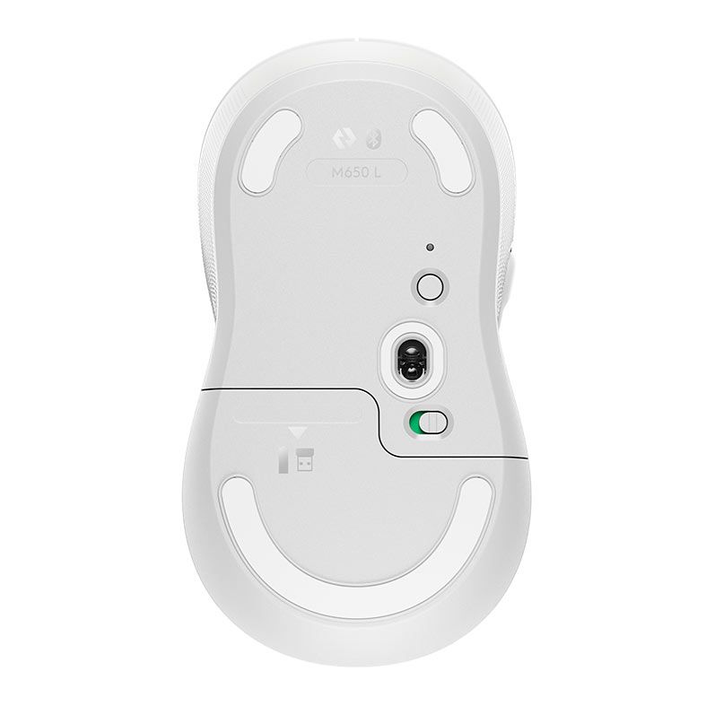 Mouse Logitech Signature M650L, Bluetooth, 2000DPI, 5 Botoes, Branco, 910-006233