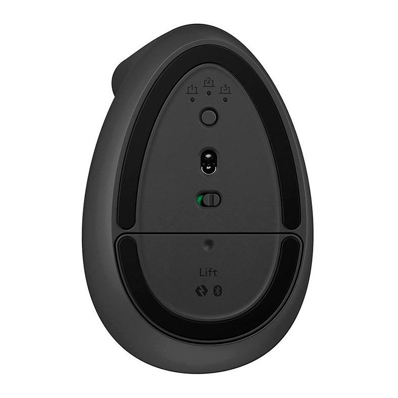 Mouse Vertical Logitech Lift, Bluetooth, 4000DPI, 6 Botoes, Canhoto, Graphite, 910-006467