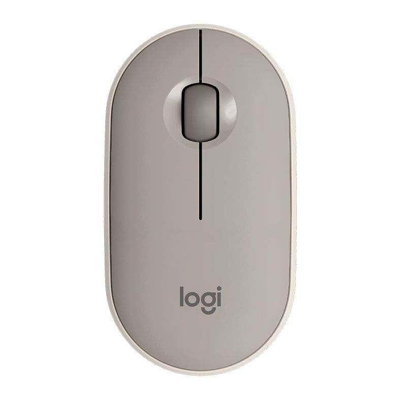 Mouse Logitech Pebble M350, Wireless, Cinza Areia, 910-006658