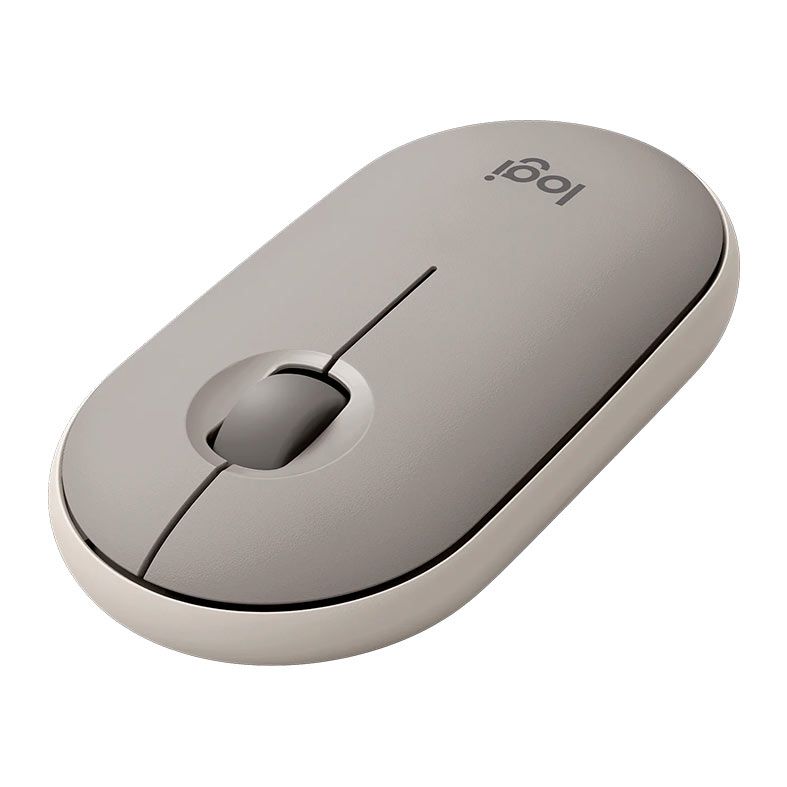 Mouse Logitech Pebble M350, Wireless, Cinza Areia, 910-006658