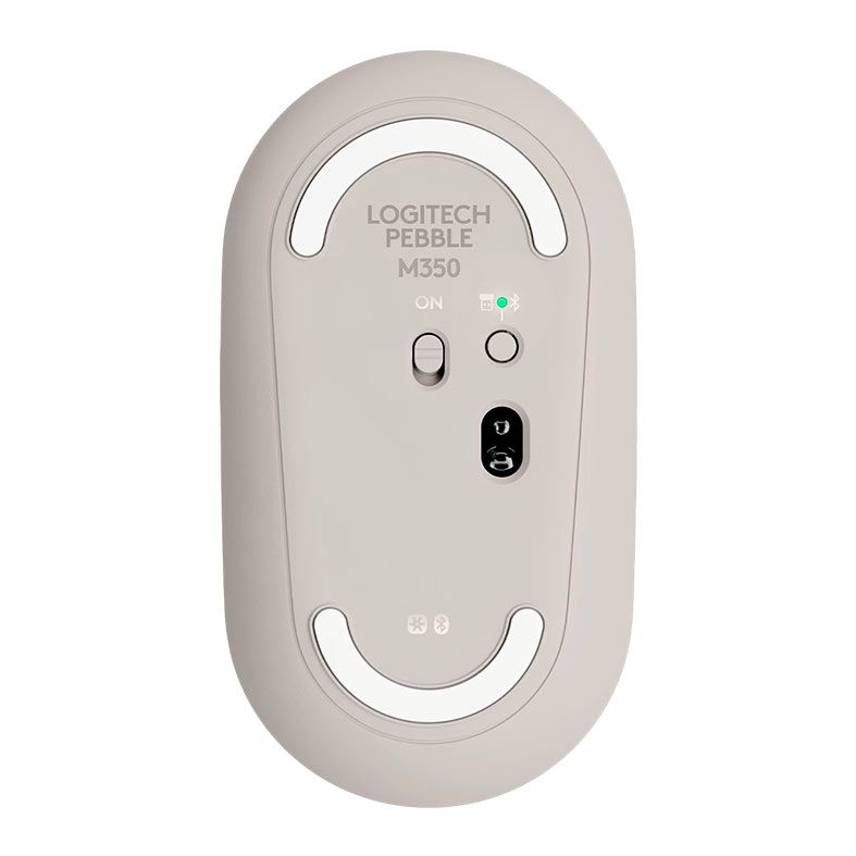 Mouse Logitech Pebble M350, Wireless, Cinza Areia, 910-006658