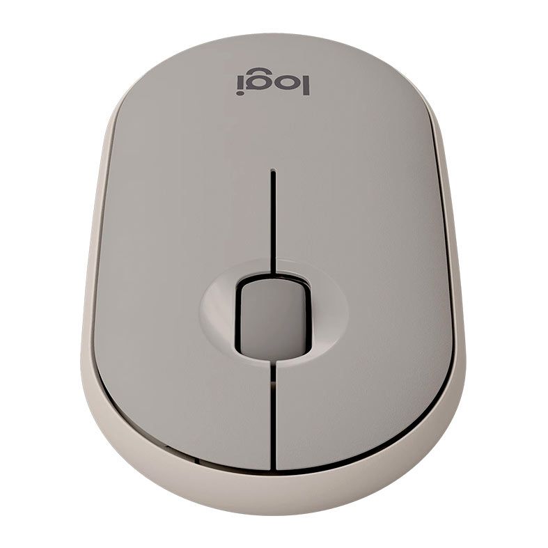 Mouse Logitech Pebble M350, Wireless, Cinza Areia, 910-006658