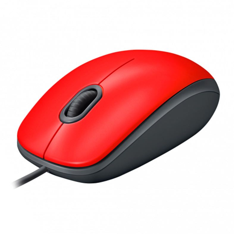 Mouse Logitech M110 Silent, 1000DPI, 3 Botoes, Vermelho, 910-006755