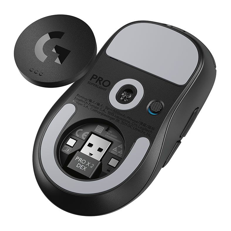 Mouse Logitech Pro X Superlight 2 Dex, 5 Botoes, Wireless, Preto