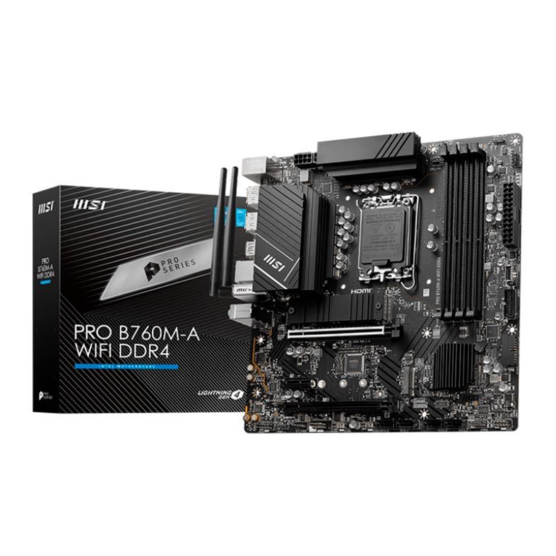 Placa Mae MSI PRO B760M-A WIFI DDR4, Socket LGA 1700, Chipset Intel B760, 911-7D99-003