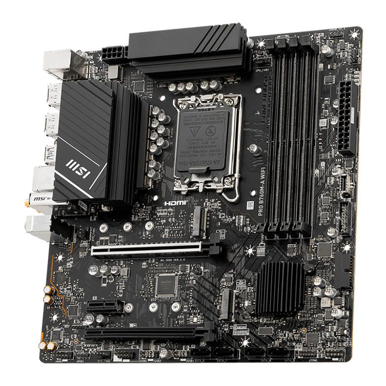 Placa Mae MSI PRO B760M-A WIFI, DDR5, Socket LGA 1700, M-ATX, Chipset B760, PRO-B760M-A-WIFI