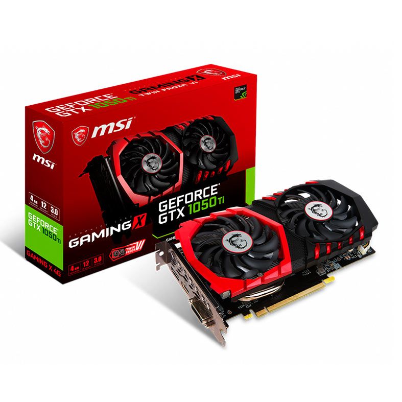 Placa de Video MSI GeForce GTX 1050 Ti Gaming X, 4GB, GDDR5, 128-bit, 912-V335-001