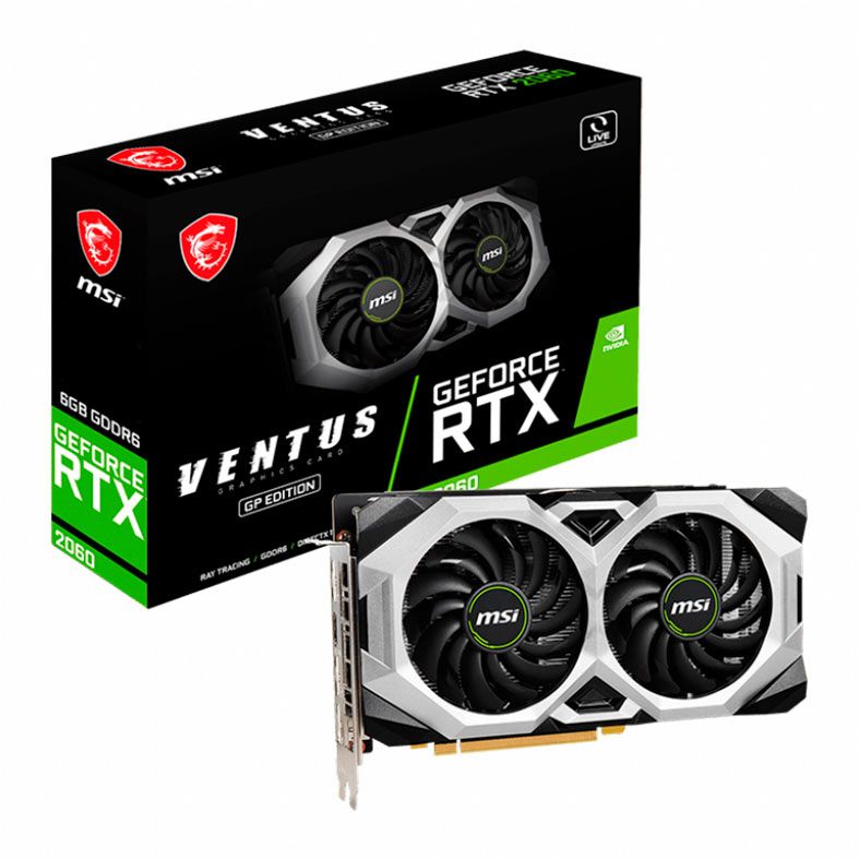 Placa de Video MSI GeForce RTX 2060 Ventus GP, 6GB, GDDR6, 192-bit, 912-V375-824