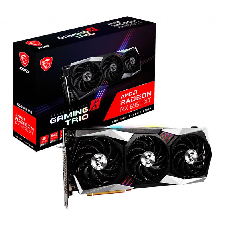 Placa de Video MSI Radeon RX 6950 XT Gaming X Trio, 16GB, GDDR6, 256-bit, 912-V395-041
