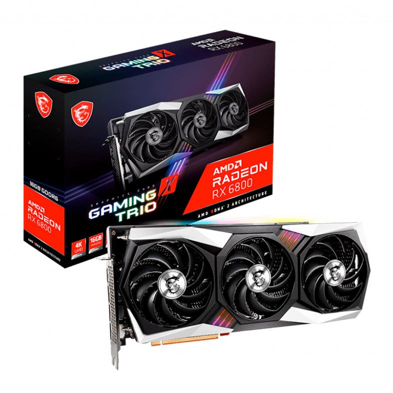 Placa de Video MSI Radeon RX 6800 Gaming X Trio, 16GB, GDDR6, 256-bit, 912-V396-002