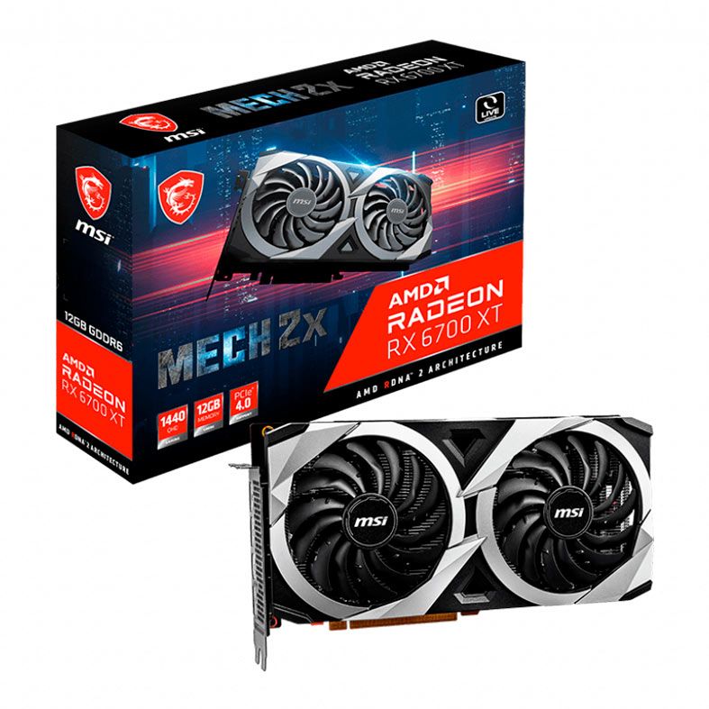 Placa de Video MSI Radeon RX 6700 XT Mech 2X, 12GB, GDDR6, 256-bit, 912-V398-002