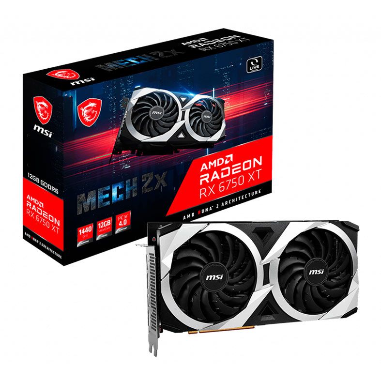 Placa de Video MSI Radeon RX 6750 XT Mech 2X, 12GB, GDDR6, 192-bit, 912-V399-002