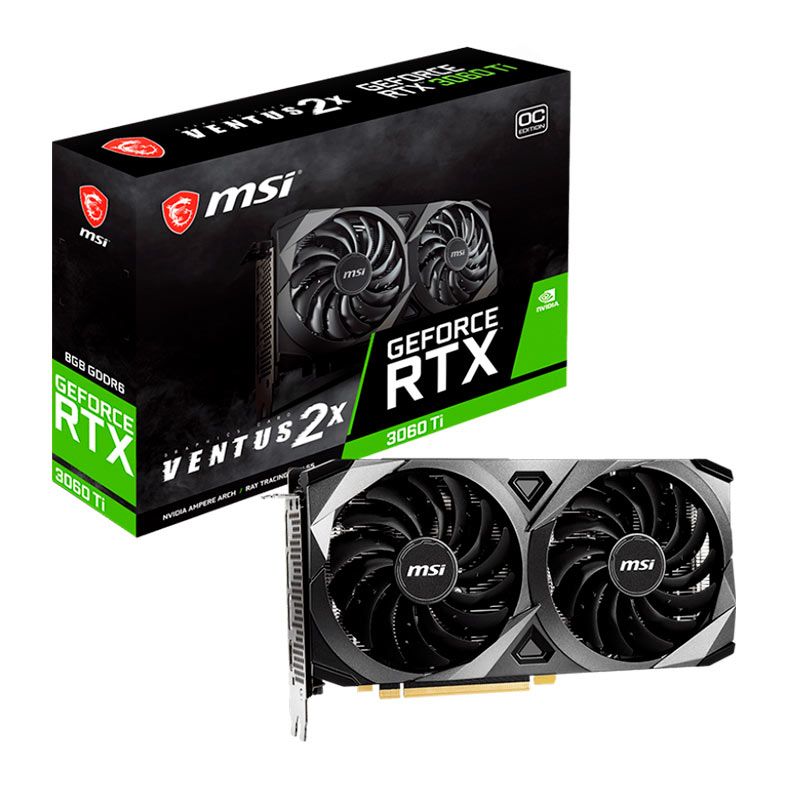 Placa de Video MSI GeForce RTX 3060 TI Ventus 2X OC, 8GB, GDDR6X, 256-bit, 912-V505-084