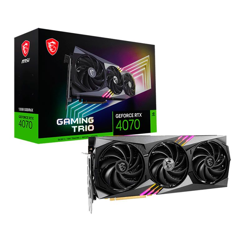 Placa de Video MSI GeForce RTX 4070 Gaming Trio, 12GB, GDDR6X, 192-bit, 912-V513-234-NAC