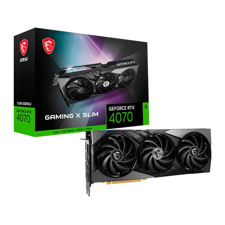 Placa de Video MSI GeForce RTX 4070 Gaming X Slim, 12GB, GDDR6X, 192-bit, 912-V513-268-NAC