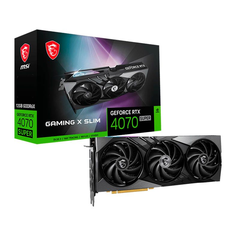 Placa de Video MSI GeForce RTX 4070 Super Gaming X Slim, 12GB, GDDR6X, 192-bit, 912-V513-631
