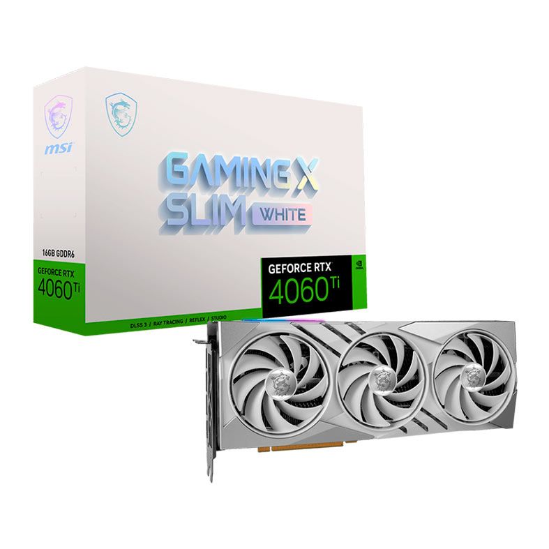 Placa de Video MSI GeForce RTX 4060 Ti Gaming X Slim White, 16GB, GDDR6, 128-bit, 912-V517-001-NAC