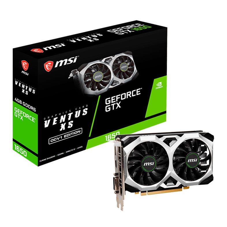 Placa de Video MSI GeForce GTX 1650 Ventus XS OCV1, 4GB, GDDR6, 128-bit, 912-V809-3616-NAC