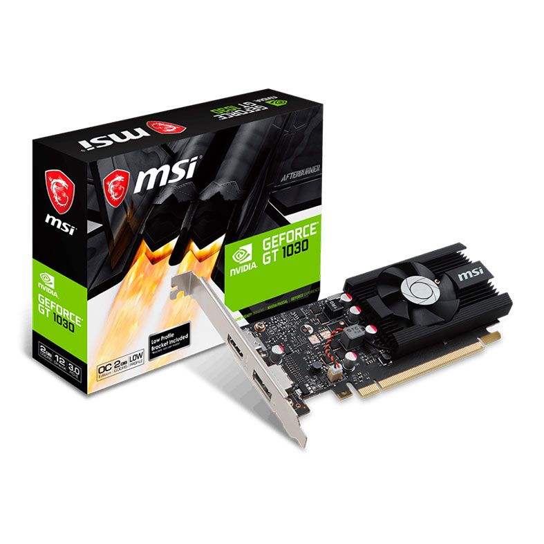 Placa de Video MSI GeForce GT 1030 Low Profile OC, 2GB, DDR4, 64-bit, 912-V809-4065-IMP