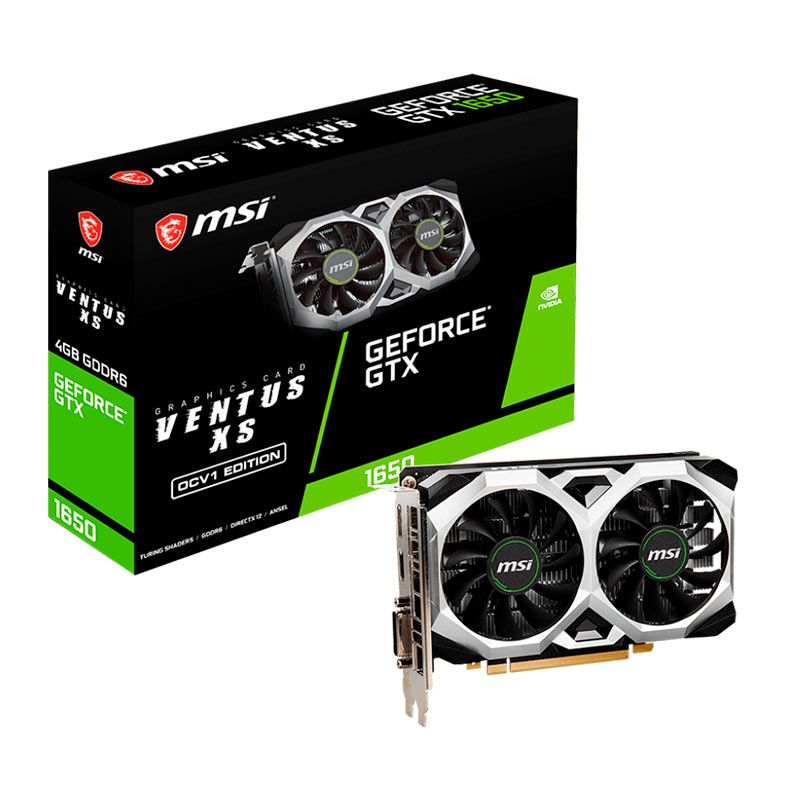 Placa de Video MSI GeForce GTX 1650 Ventus XS OCV1 Edition, 4GB, GDDR6, 128-bit, 912-V809-4264-NAC