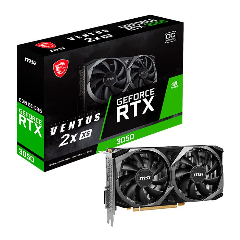 Placa de Video MSI GeForce RTX 3050 Ventus 2X Xs OC, 8GB, GDDR6, 128-bit, 912-V809-4266-NAC