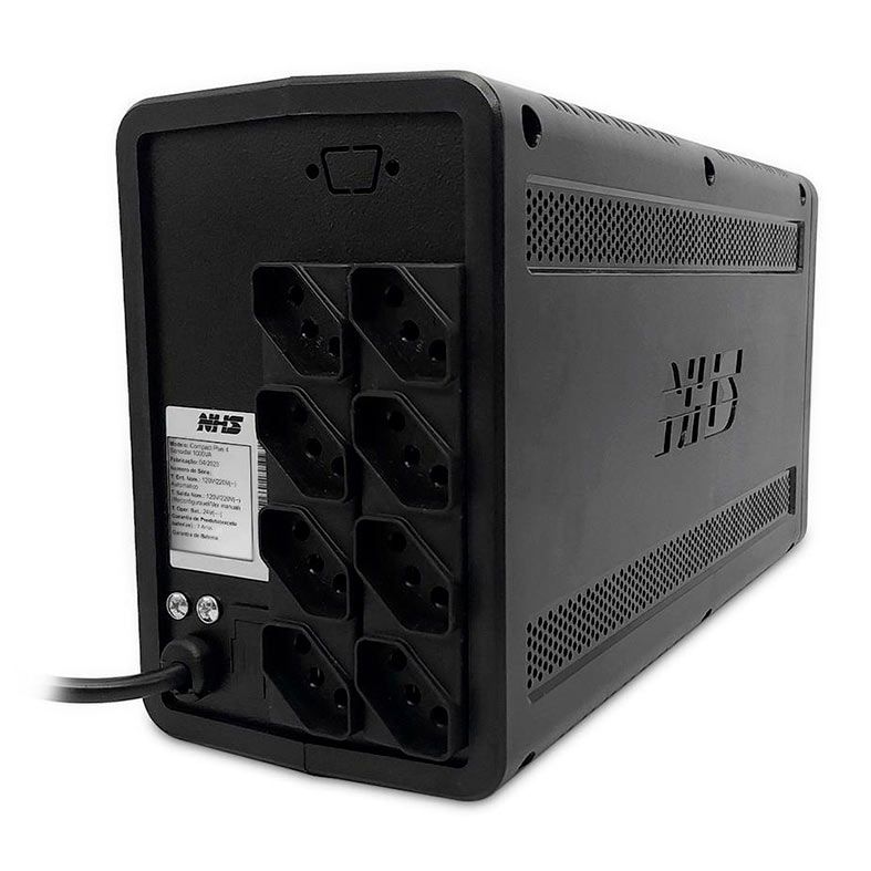 Nobreak NHS Compact Plus 4 Senoidal, 1000VA/600W, Entrada Bivolt, Saida 120V, Preto, 91.A0.A01000