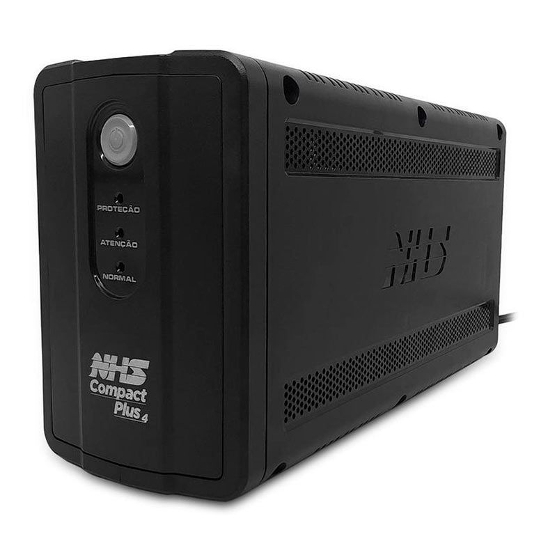 Nobreak NHS Compact Plus 4 Senoidal, 1000VA/600W, Entrada Bivolt, Saida 120V, Preto, 91.A0.A01000