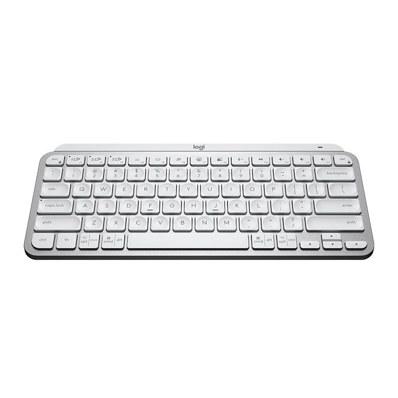 Teclado Sem Fio Logitech MX Keys Mini, Iluminacao Smart, Easy-Switch, Cinza Claro, 920-010506