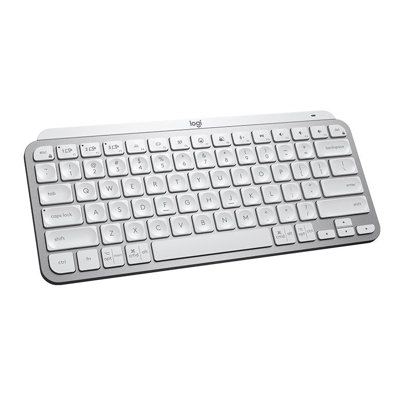 Teclado Sem Fio Logitech MX Keys Mini, Iluminacao Smart, Easy-Switch, Cinza Claro, 920-010506